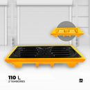 Pallet de Contenção para 2 Tambores 110 Litros - Perfil baixo - LojaDoAsfalto