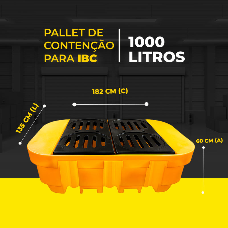 Pallet de Contenção para IBC 1000 Litros Sem Pingador - LojaDoAsfalto