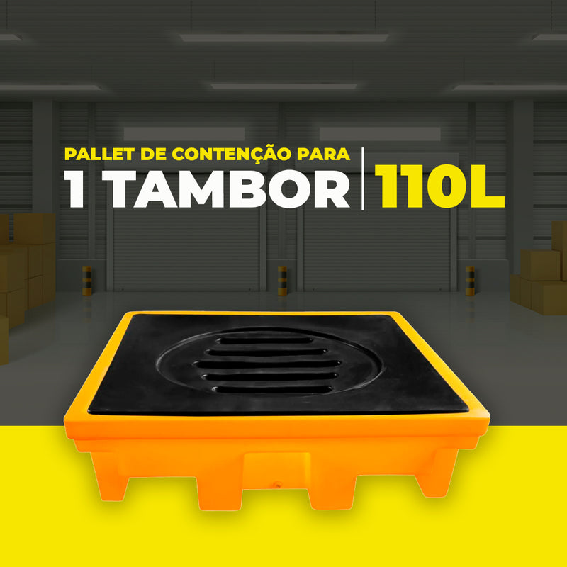Pallet de Contenção para 1 Tambor 91x91 110 Litros - LojaDoAsfalto