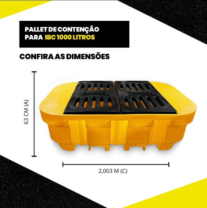 Pallet de Contenção para IBC 1000 Litros Sem Pingador