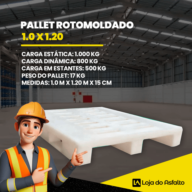 Pallet Rotomoldado 1.0 x 1.20 - LojaDoAsfalto