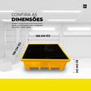 Pallet de Contenção para 4 Tambores 380 Litros - Perfil Médio